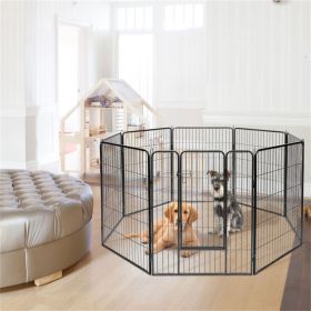 Dog Fence 40" H8 Metal Panel Heavy Duty Pet Playpen Dog Fence with Door