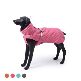 New Style Dog Winter Jacket with Waterproof Warm Polyester Filling Fabric-pink size L