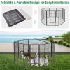Dog Fence 40" H8 Metal Panel Heavy Duty Pet Playpen Dog Fence with Door